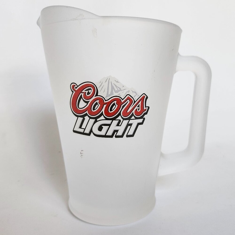 COORS LIGHT FROSTED BEER PITCHER GLASS THICK GLASS